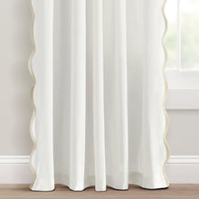 Load image into Gallery viewer, Coastal Chic Scalloped Edge Window Curtain Panel Set
