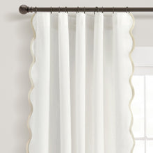 Load image into Gallery viewer, Coastal Chic Scalloped Edge Window Curtain Panel Set
