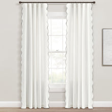 Load image into Gallery viewer, Coastal Chic Scalloped Edge Window Curtain Panel Set
