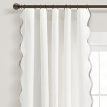 Load image into Gallery viewer, Coastal Chic Scalloped Edge Window Curtain Panel Set
