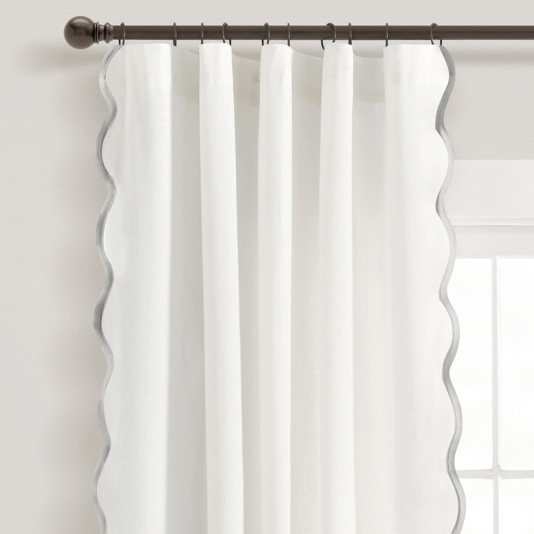 Coastal Chic Scalloped Edge Window Curtain Panel Set