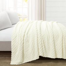 Cargar imagen en el visor de la galería, Super Cozy Ultra Soft Sherpa Jacquard Geo Blanket/Bedspread
