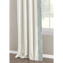 Load image into Gallery viewer, Luxury Mid Century Geo Faux Silk Jacquard Border Window Curtain Panel
