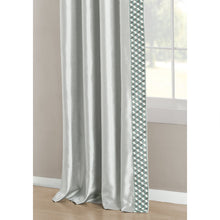 Load image into Gallery viewer, Luxury Mid Century Geo Faux Silk Jacquard Border Window Curtain Panel
