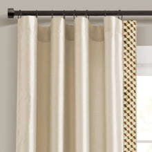 Cargar imagen en el visor de la galería, Luxury Mid Century Geo Faux Silk Jacquard Border Window Curtain Panel
