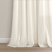 Cargar imagen en el visor de la galería, Boho Faux Linen Tassel Color Block Window Curtain Panel Set
