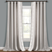 Load image into Gallery viewer, Luxury Modern Geo Linen Like Embroidery Border Window Curtain Panel
