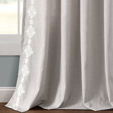 Load image into Gallery viewer, Luxury Modern Geo Linen Like Embroidery Border Window Curtain Panel
