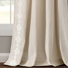 Load image into Gallery viewer, Luxury Modern Geo Linen Like Embroidery Border Window Curtain Panel
