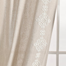 Load image into Gallery viewer, Luxury Modern Geo Linen Like Embroidery Border Window Curtain Panel
