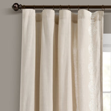 Load image into Gallery viewer, Luxury Modern Geo Linen Like Embroidery Border Window Curtain Panel
