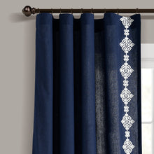 Load image into Gallery viewer, Luxury Modern Geo Linen Like Embroidery Border Window Curtain Panel
