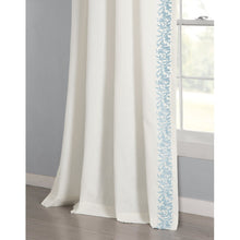 Load image into Gallery viewer, Luxury Modern Flower Linen Like Embroidery Border Window Curtain Panel
