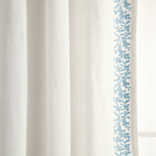 Load image into Gallery viewer, Luxury Modern Flower Linen Like Embroidery Border Window Curtain Panel
