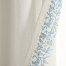 Cargar imagen en el visor de la galería, Luxury Modern Flower Linen Like Embroidery Border Window Curtain Panel
