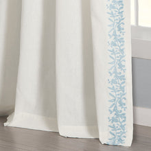 Load image into Gallery viewer, Luxury Modern Flower Linen Like Embroidery Border Window Curtain Panel
