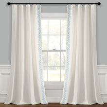 Load image into Gallery viewer, Luxury Modern Flower Linen Like Embroidery Border Window Curtain Panel
