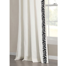 Load image into Gallery viewer, Luxury Modern Flower Linen Like Embroidery Border Window Curtain Panel
