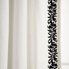 Load image into Gallery viewer, Luxury Modern Flower Linen Like Embroidery Border Window Curtain Panel
