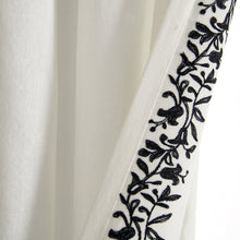 Load image into Gallery viewer, Luxury Modern Flower Linen Like Embroidery Border Window Curtain Panel
