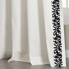 Load image into Gallery viewer, Luxury Modern Flower Linen Like Embroidery Border Window Curtain Panel
