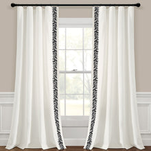 Load image into Gallery viewer, Luxury Modern Flower Linen Like Embroidery Border Window Curtain Panel
