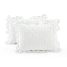 Cargar imagen en el visor de la galería, Reyna Ruffle Reversible Oversized 3 Piece Quilt Set
