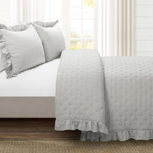 Load image into Gallery viewer, Reyna Ruffle Reversible Oversized 3 Piece Quilt Set
