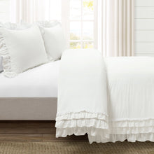 Load image into Gallery viewer, Ella Ruffle Lace 100% Cotton Duvet Cover 3 Piece Set
