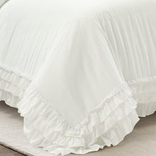 Cargar imagen en el visor de la galería, Ella Ruffle Lace 100% Cotton Duvet Cover 3 Piece Set
