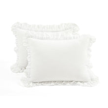 Load image into Gallery viewer, Ella Ruffle Lace 100% Cotton Duvet Cover 3 Piece Set
