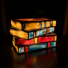 Load image into Gallery viewer, Stained Glass Books Lamp
