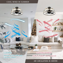 Cargar imagen en el visor de la galería, 23&quot; Modern Satin Nickel DC Motor Downrod Mount Reversible Fandelier Ceiling Fan with Lighting and Remote Control
