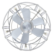 Cargar imagen en el visor de la galería, 23&quot; Modern Satin Nickel DC Motor Downrod Mount Reversible Fandelier Ceiling Fan with Lighting and Remote Control
