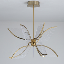 Carregar imagem no visualizador da galeria, Modern Gold Butterfly Wing LED Chandelier- Contemporary Touch
