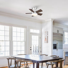 Load image into Gallery viewer, 24&quot; Farmhouse Flush Mount Reversible Iron Ceiling Fan with Lighting and Remote Control
