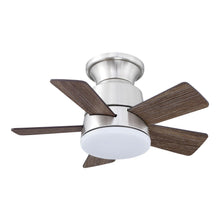 Load image into Gallery viewer, 24&quot; Farmhouse Flush Mount Reversible Iron Ceiling Fan with Lighting and Remote Control
