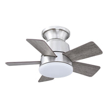 Load image into Gallery viewer, 24&quot; Farmhouse Flush Mount Reversible Iron Ceiling Fan with Lighting and Remote Control
