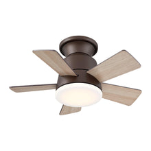 Load image into Gallery viewer, 24&quot; Farmhouse Flush Mount Reversible Iron Ceiling Fan with Lighting and Remote Control
