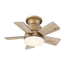 Load image into Gallery viewer, 24&quot; Farmhouse Flush Mount Reversible Iron Ceiling Fan with Lighting and Remote Control
