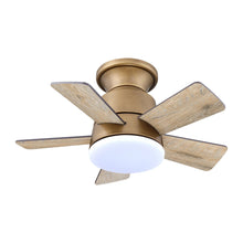 Load image into Gallery viewer, 24&quot; Farmhouse Flush Mount Reversible Iron Ceiling Fan with Lighting and Remote Control
