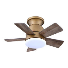 Load image into Gallery viewer, 24&quot; Farmhouse Flush Mount Reversible Iron Ceiling Fan with Lighting and Remote Control
