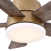 Cargar imagen en el visor de la galería, 24&quot; Farmhouse Flush Mount Reversible Iron Ceiling Fan with Lighting and Remote Control
