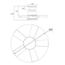 Load image into Gallery viewer, 24&quot; Farmhouse Flush Mount Reversible Iron Ceiling Fan with Lighting and Remote Control
