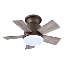 Load image into Gallery viewer, 24&quot; Farmhouse Flush Mount Reversible Iron Ceiling Fan with Lighting and Remote Control
