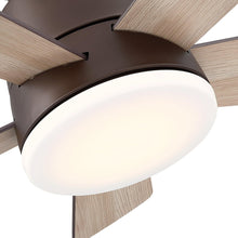 Load image into Gallery viewer, 24&quot; Farmhouse Flush Mount Reversible Iron Ceiling Fan with Lighting and Remote Control
