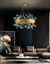 Cargar imagen en el visor de la galería, MIRODEMI® Gold Round Colorful Crystal Chandelier for Living room, Kitchen
