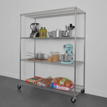 Load image into Gallery viewer, 24&quot; x 60&quot; x 72&quot; 4-Tier Wire Rack
