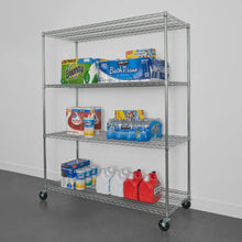 Load image into Gallery viewer, 24&quot; x 60&quot; x 72&quot; 4-Tier Wire Rack
