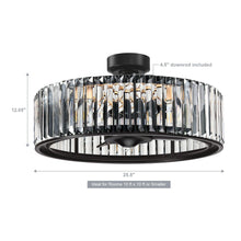 Load image into Gallery viewer, 26&quot; Henslee Modern DC Motor Reversible Crystal Fandelier Ceiling Fan with Lighting
